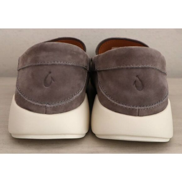 OluKai 10535-1G1G Men's Sz 10 Cooler Gray Ka'a Slip-On Suede Loafers - Picture 3 of 12